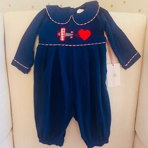 Charming Navy and Red Kids One Piece